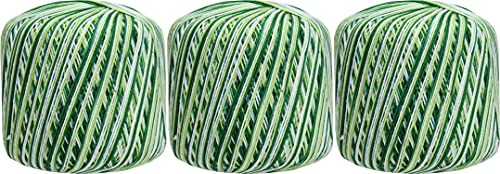 ThreadArt 100% Cotton Crochet Thread Size 10, Variegated Garden Greens - color: VARIEGATED GARDEN GREENS, size: SIZE 10 - 3 PACK