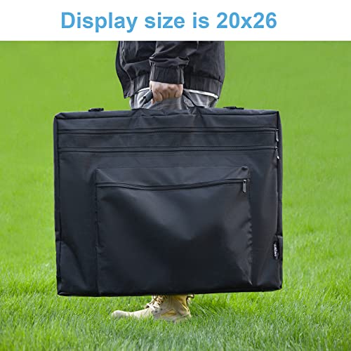 JJRING 20x26 Art Portfolio Tote Bag With Shoulder Strap, Black - size: 20''*26''