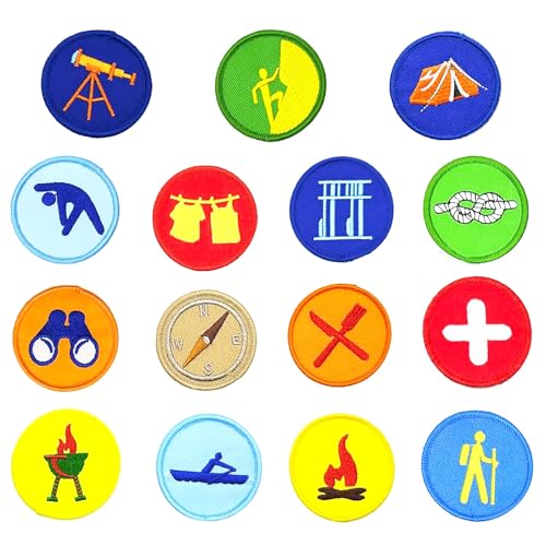 15PCS Outdoor Iron On Patches, Camping Hiking Appliques for DIY Crafts - color: Outdoor Themed