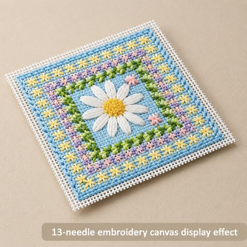 18 Mesh Needlepoint Canvas 100% Cotton,18 x 20 Inch White