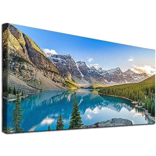 JATOK Diamond Painting Kit for Adults, Alpine Lake, 35.5 x 15.7 in - color: White