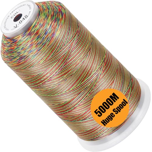 New brothread 5000M Huge Spool Embroidery Machine Thread - Variegated Color - color: Variegated Color-V-048
