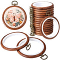 Burbell 15 Pcs 8 Inch Round Embroidery Hoops Frame Circle Spring Rubber Hoops Ring Display Cross Stitch Ornament Imitated Wood Frame Kits for Spring Gifts Mother's Day Craft Sewing DIY Hanging Gifts - size: 8 Inch