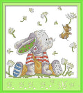 Stitchmelody 14CT Counted Cross Stitch Kits,DMC Unprinted Pattern Embroidery Set Needlework (14CT Counted/Unprinted Kit,the Patch Rabbit) - color: 14CT Counted/Unprinted Kit,the patch rabbit