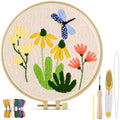 TINDTOP Punch Needle Kits, DIY Punch Embroidery Kits for Adults Beginner, Tool with Punch Needle Fabric, Hoops, Yarns and Sewing Needles (Set B) - color: Set B
