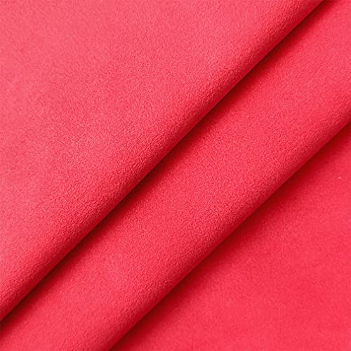 Red Soft Faux Suede Fabric 30x135cm Synthetic Faux Leather Frosted Leatherette for Sewing Crafts Bows Jewelry Making - color: Red