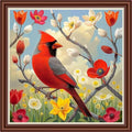 Dimensean Counted Cross Stitch Kit for Beginners, 11CT Unprinted Cross-Stitch Kit Easy Patterns Needlepoint Kit Cross Stitching Embroidery Kit Supplies-Colorful Bird Flowers 18x18 inch - color: DIYColor13