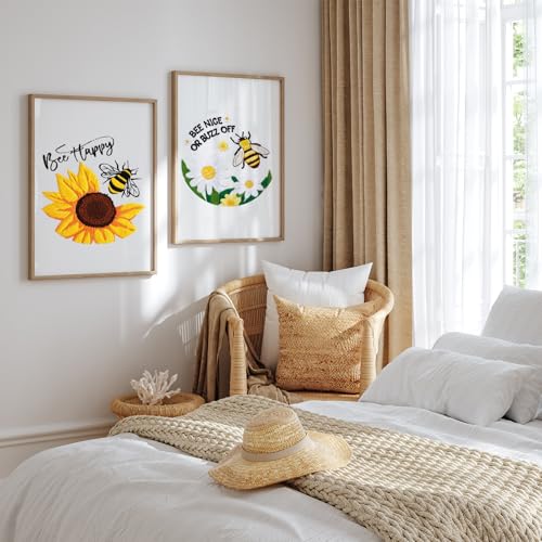 Louise Maelys Sunflower Bee Embroidery Kit for Beginners Gift DIY Set - color: Bee Happy