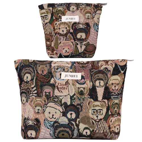 Bear Makeup Bag Small Cute Cosmetic Bags for Women Travel Toiletry Bag - color: Bear Brown