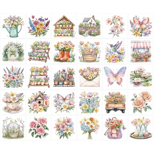 30 Pcs Spring Rub-On Transfers for Furniture & Crafts - style: Spring Garden
