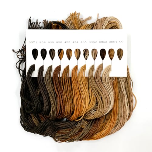 1 Pieces Cross StitchEmbroidery Floss,100% Eco-Cotton Cotton Premium Skeins, Ideal for Arts & Crafts (Coffee Series 67895) - color: Coffee series 67895