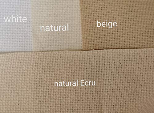 19" x 28" 14CT Counted Cotton Aida Cloth Cross Stitch Fabric (Light Beige) - color: Light Beige