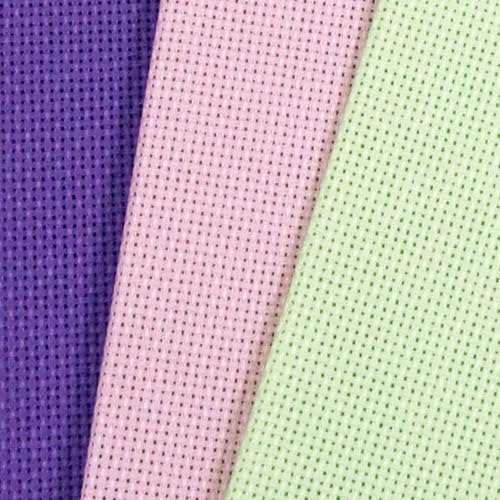 KCS 3 pc of 12" x 18"(30cmx45cm) 18CT Counted Cotton Aida Cloth Cross Stitch Fabric (Lavender+Pink+Light Green) - color: Lavender+pink+light Green