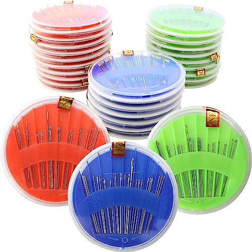 25 Pack Large Eye Assorted Hand Sewing Needles for Mending