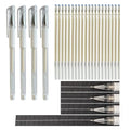 4 Heat-Erasable Fabric Pen Barrels with 20 White Refills for quilting supplies, sewing supplies, embroidery, DIY crafts. (White)