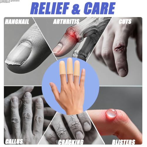14pcs Gel Finger Protectors Finger Cots Silicone Fingertips Protection - color: Nude
