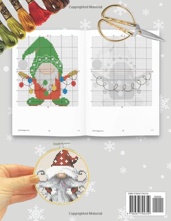 Christmas Gnomes | Counted Cross Stitch Pattern Book: Small and Fast Ornament Sized Holiday Designs | Great for Beginners