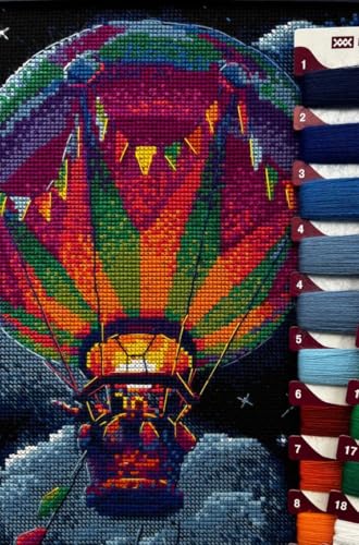 RIOLIS 2290 Hot Air Balloon Counted Cross Stitch Kit 8.25 x 11.75 in - style: Hot Air Balloon 2290