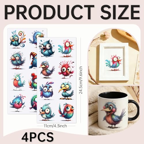 32 PCS Funny Birds UV DTF Cup Wrap Stickers - style: Funny Birds