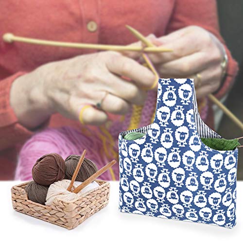 Teamoy Knitting Bag Tote, Travel Crochet Project Wrist Bag, Large, Sheep - color: Sheep, size: Large