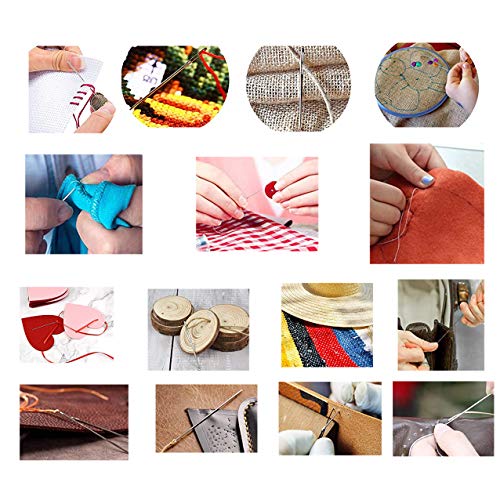 GCIYAEN Large Eye Sewing Knitting Needles Blunt Yarn Needles Leather Needles Embroidery Needles Bent Wool Tapestry Needles (12PCS Blunt)