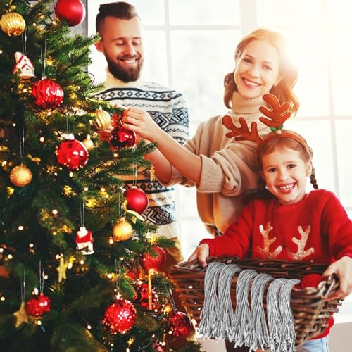 JUNEBRUSHS 600PCS Christmas Ornament Hooks, Ornament Hangers with Snap - color: Silver