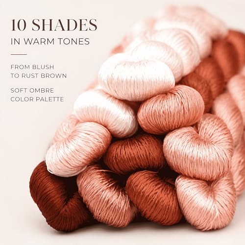 Natural 100% Silk Thread, Handmade Embroidery Thread Silk Floss 10 Colors 110m Each (93) - color: 93