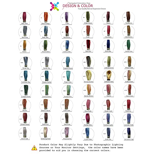 Magical Color Variegated Cross Stitch Thread Color Variations Embroidery Floss Pack, 8.7-Yard, Gold Coast, Pack of 12 Skeins
