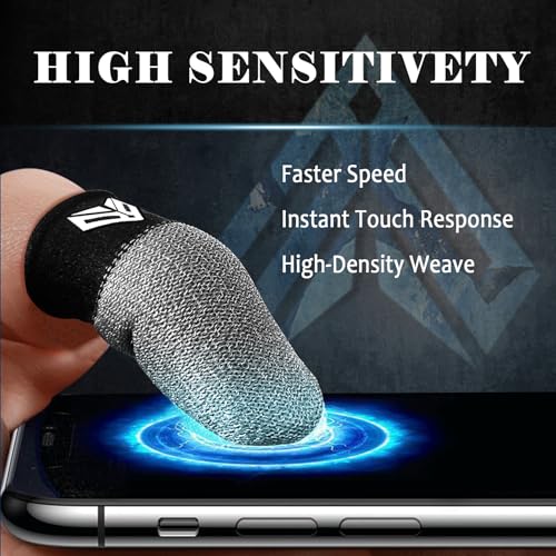 12PCS Gaming Finger Sleeves. 0.29MM Silver Fiber, Anti Sweat, Extremely Thin,Breathable Touchscreen dedales Gamer Finger Cover Thumb Sleeve Fit Phone Game Tablet Devices. - color: Gray(12pcs)