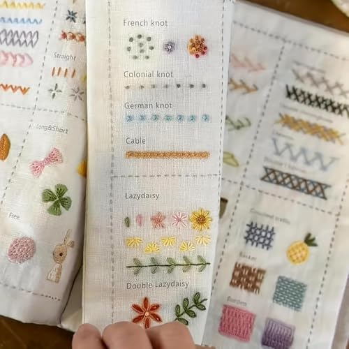 Embroidery Stitch Book Kit, 180 Stitch Patterns, 31-Piece Set for Beginners