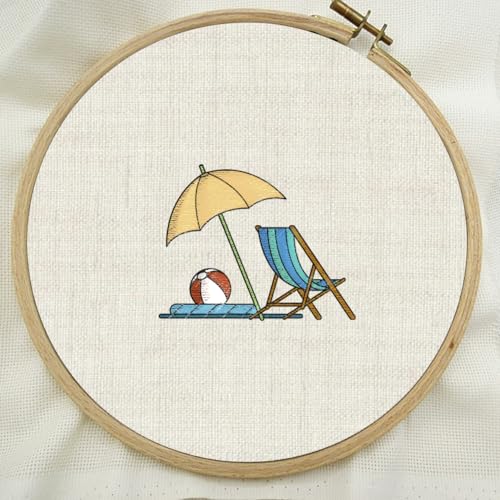 INFUNLY Beach Themed Water Soluble Embroidery Patterns Coconut Tree Submarine Rudder Wash Away Stabilizer for Embroidery Lemon Juice Car Lighthouse Hand Sewing Stabilizers for Hand Sewing Lovers - color: Summer Beach