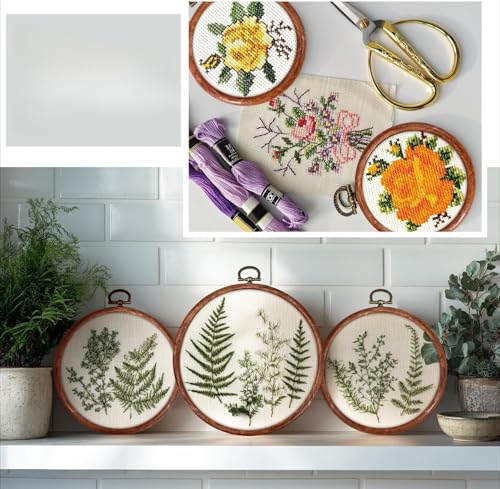 6 Pcs Round Embroidery Frame Circle Rubber Ring Display Cross Stitch Ornament Frame Kits for Craft Sewing DIY Hanging Gifts (4.3inch) - size: 4.3inch