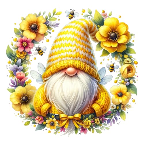 Gnome Flowers Stamped Cross Stitch Kits - Counted Cross Stitch Kits for Beginners Adults Needlepoint Cross-Stitch Patterns Dimensions Needlecrafts Embroidery Kits Arts and - color: Cross Stitch-0331-5
