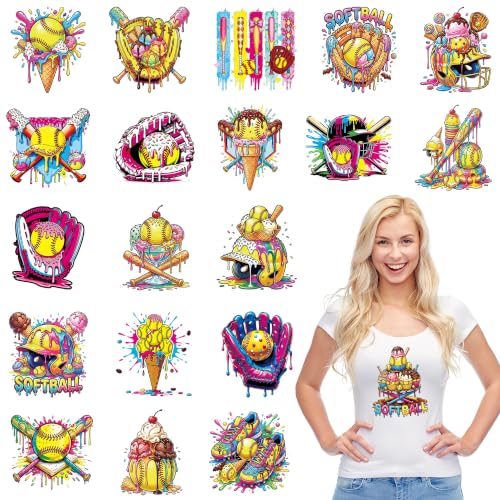 Softball DTF Transfers Ready to Press, Iron on Decals for T-Shirts - color: Softball926