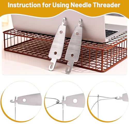 47pcs Big Eye Steel Sewing Needles Kit,Needle and Thread Sewing Kit,Portable Steel Needles for Hand Sewing with Repair Patch,Seam Ripper,Storage Box Supplies for Repairing Quilting Embroidery Crafts
