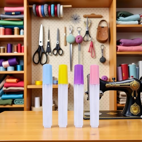 4 Pcs Clear Plastic Embroidery Felting Sewing Container Pin Needle Storage Tubes Bottle Holder Knitting Needle For Case Box Needle Storage Tubes Sewing Storage