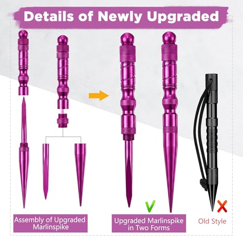 Shimeyao 12 Pcs 2026 Update Paracord FID Knotter Tools Set, Pink - color: Pink