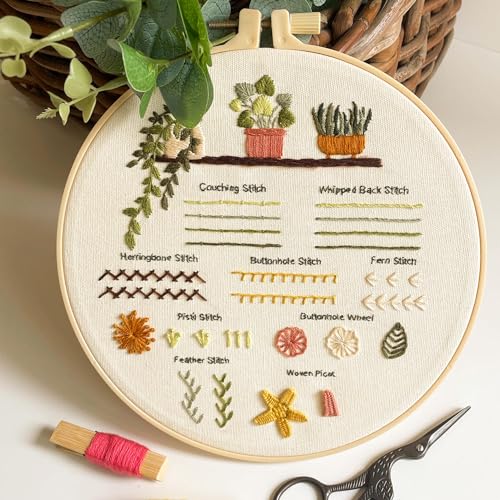 Myfilicity Embroidery Beginners Stitch Practice kit, 3 Embroidery Starter Kits, Learn 30 Different Stitching Techniques for Craft Enthusiasts to Hand-Stitch Fabric and Learn Embroidery Skills… - color: 30 Stitch Practice Kit