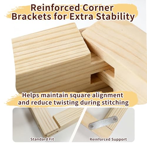 24-Pc Needlepoint Stretcher Bars Kit for Needlework & Embroidery - color: Wood-14,16,18,20,22,24 Inch 24pcs