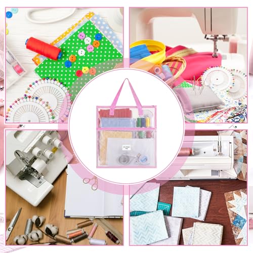 Cosblank 16x16inch Sew Project Bag Jumbo Needlepoint Project Bag, Pink - color: Pink