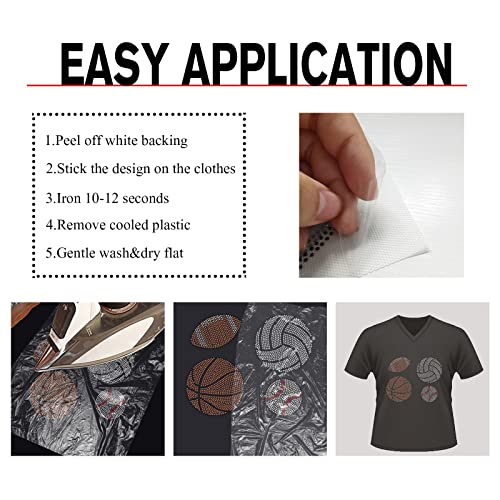 NBEADS Ball Rhinestone Iron on Hotfix, Heat Transfer Decal Bling Rhinestone Decals Rhinestone Heat Transfer Patch Clothing Repair Applique for T-Shirt Clothing Pants Bags - color: Ball