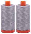 2-Pack - Aurifil 50WT - Mist (2606) Solid - Mako Cotton Thread - 1422 Yards Each … - color: 2pk - Mist 2606