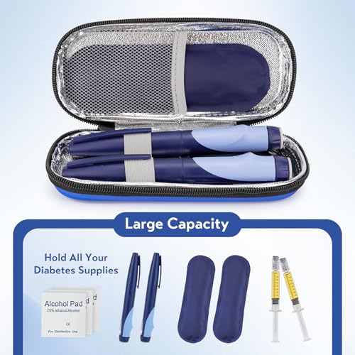 SMYV Insulin Cooler Travel Case with 2 TSA Approved Ice Packs, Blue - color: Eva Blue