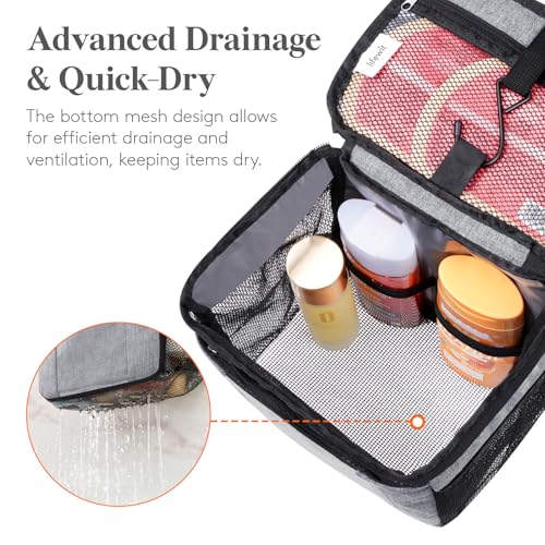 Lifewit Mesh Shower Caddy, Hanging Bathroom Organizer with PVC Phone Bag - color: Grey, size: M(8.3"L x 6"W x 10"H)