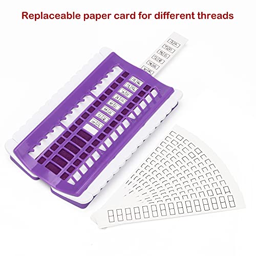 Luxiv 30 Position Embroidery Floss Organizer, Thread Shelf with 15P Card - color: Purple, size: 30 Positions