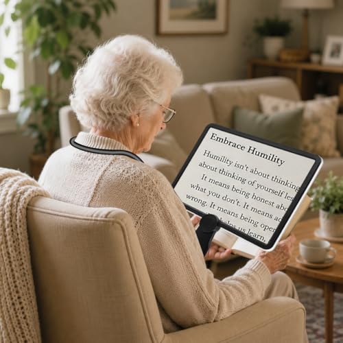 10X Large Magnifying Glass with Lights for Reading,Full-Page Magnifier for Reading Rechargeable 50 LED Lights,Neck-Wear Magnifying Glass with Light, Close Work, Sewing, Low Vision, and Seniors