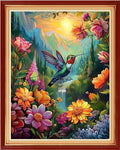 Dimensean Stamped Cross Stitch Kits Full Range of Embroidery Patterns Starter Kits for Beginners Adult DIY Cross Stitches Needlepoint Kits 11CT-Sunrise Hummingbird 16x20 inch - color: Arts kits 13