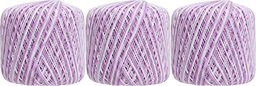 ThreadArt 100% Cotton Crochet Thread Size 10, Variegated Lavenders - color: VARIEGATED LAVENDERS, size: SIZE 10 - 3 PACK