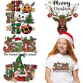 Christmas Iron on Decals Heat Transfer Design Sticker Iron on Vinyl Patches Cute Gingerbread Man Elk Xmas Tree Dwarf Jesus HTV Iron on Transfer Paper for Clothing Hat Pillow Backpack DIY Craft Supply - color: M