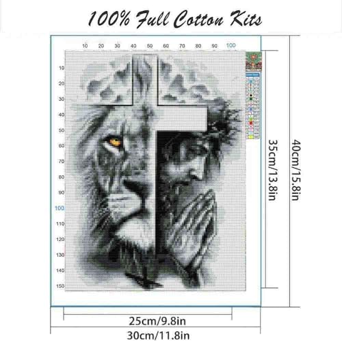 DYAIANGMU Christ Stamped Cross Stitch Kit for Adults 15.7x11.8 inches - color: red-12-new
